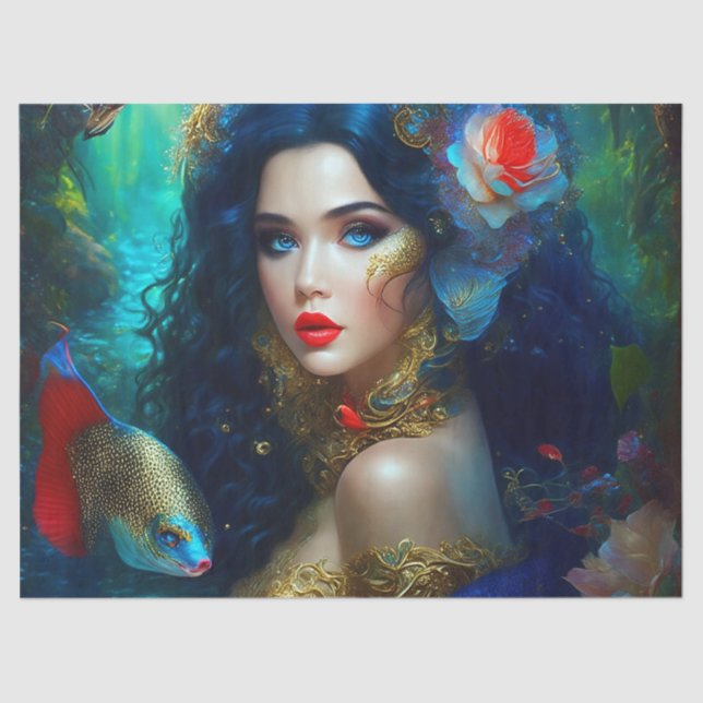 Papier Mousseline Imaginaire Belle Sirène 1 Découpage (Recto)