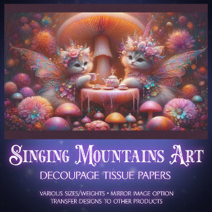 Papier Mousseline Imaginaire de thé de champignons de Fairy Kittens 
