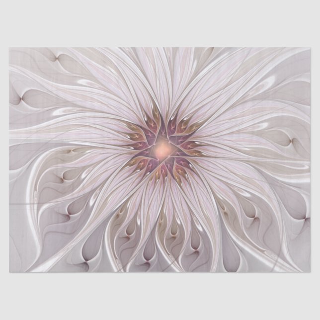 Papier Mousseline Imaginaire Floral, Abstraite Fleur Pastel Moderne (Recto)
