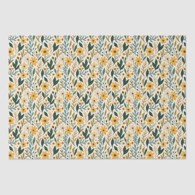 Papier Mousseline Imaginaire floral de Boho (Recto)