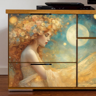 Papier Mousseline Imaginaire Girl with Moons Decoupage