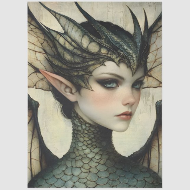 Papier Mousseline Imaginaire lymphatique gothique mythologique Drago (Recto)