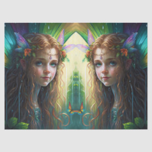 Papier Mousseline Imaginaire Rainbow Fairy Girl Decoupage