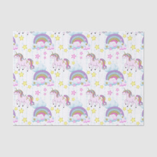 Papier Mousseline Imaginaire unicorne carrelage filles partie tissu
