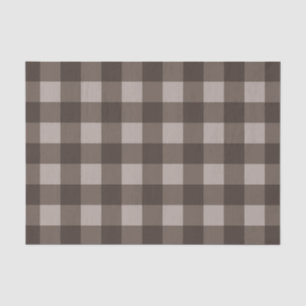 Papier Mousseline Impression à carreaux tartan marron campagne rusti