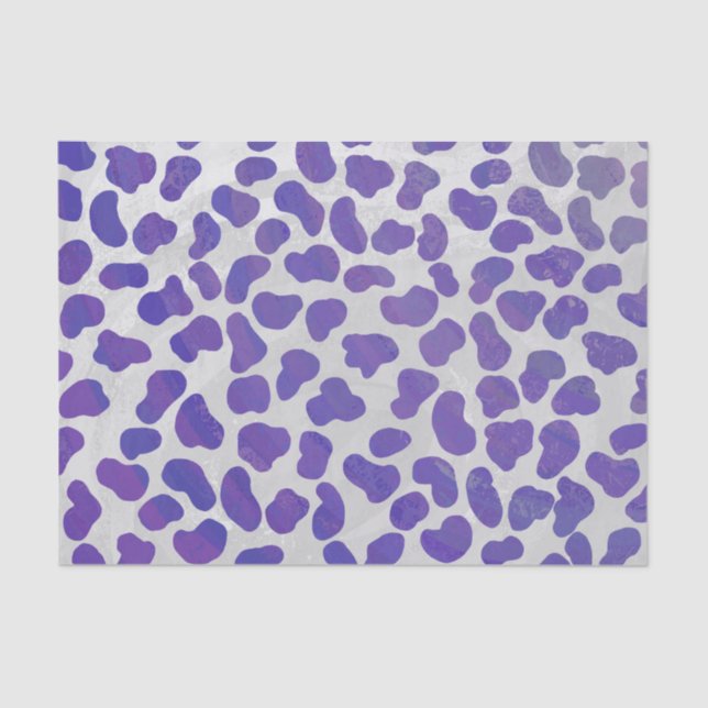 Papier Mousseline Impression dalmate violet et blanche (Recto)