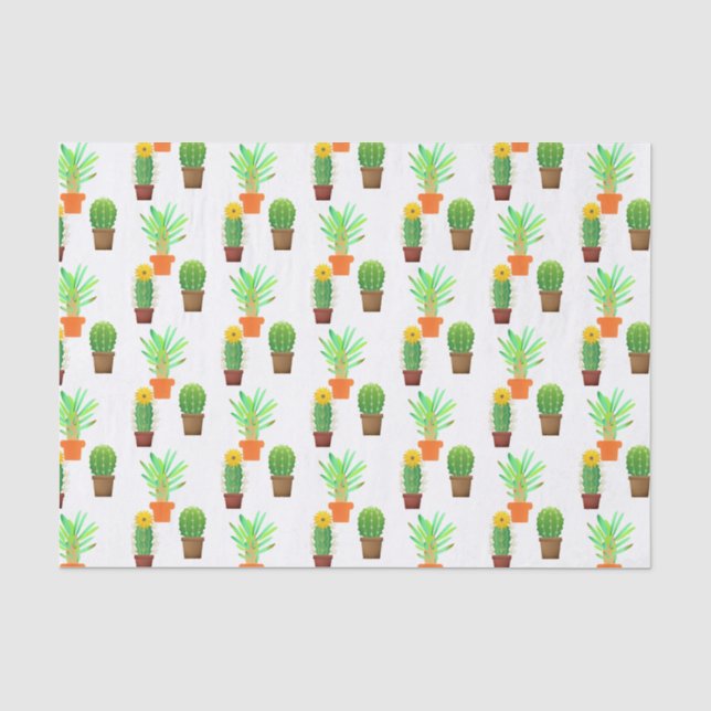Papier Mousseline Impression de cactus (Recto)