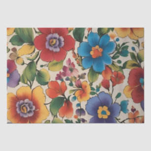 Papier Mousseline Impression de fleurs italiennes Decoupage /