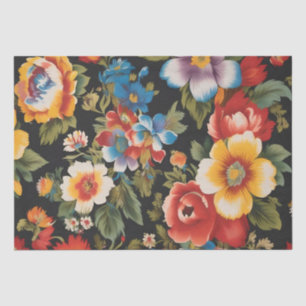 Papier Mousseline Impression de fleurs italiennes Decoupage /
