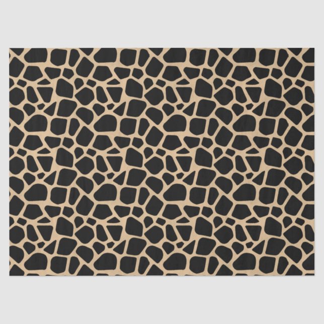 Papier Mousseline Impression de girafe Brown noire (Recto)