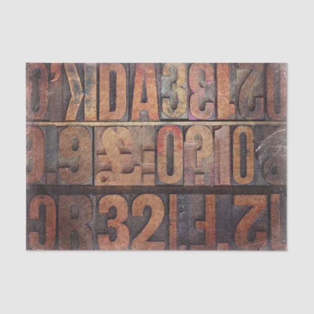 Papier Mousseline Impression de lettres Découpage ou papier collage (Recto)