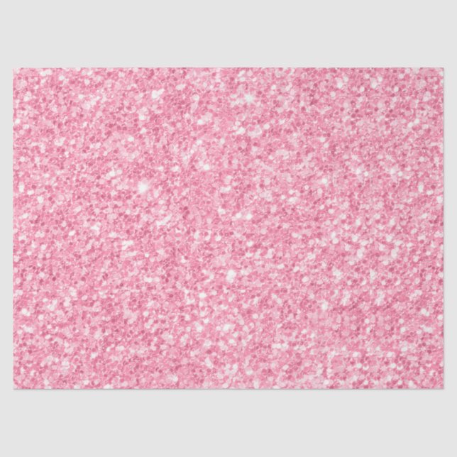 Papier Mousseline Impression de Parties scintillant rose simple (Recto)