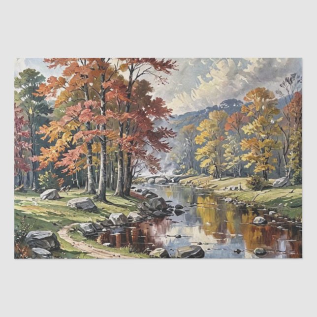Papier Mousseline Impression de peinture automnale (Recto)