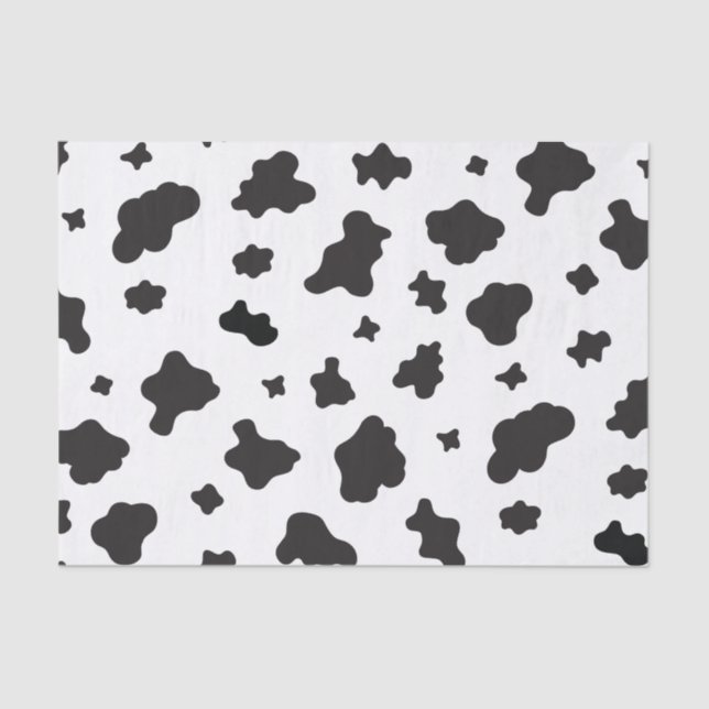 Papier Mousseline Impression de vache noir et blanc (Recto)