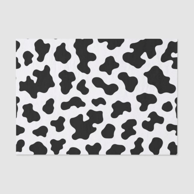 Papier Mousseline Impression de vache noire et blanche (Recto)
