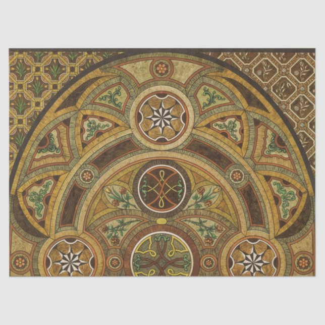 Papier Mousseline Impression décorative ancienne en bois (Recto)