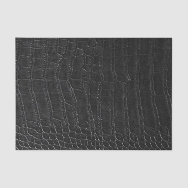 Papier Mousseline Impression en cuir d'alligator noir Faux (Recto)