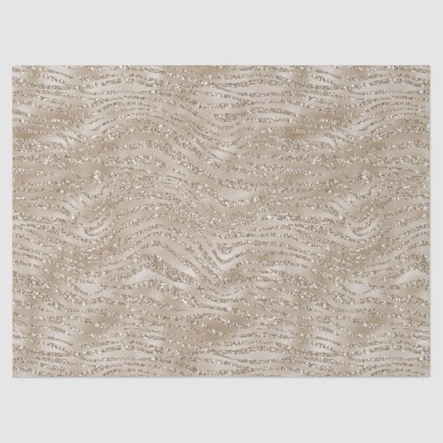 Papier Mousseline Impression Glitzy Gold Zebra (Recto)