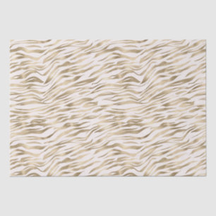 Papier Mousseline Impression Gold Zebra