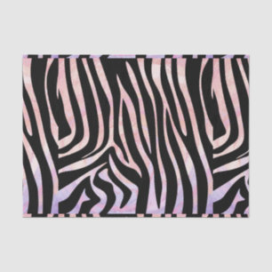 Papier Mousseline Impression noire et rose Zebra