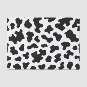 Papier Mousseline Impression vache noir et blanc
