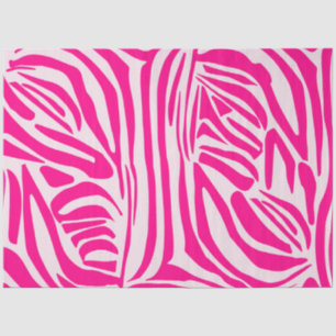Papier Mousseline Impression zèbre rose