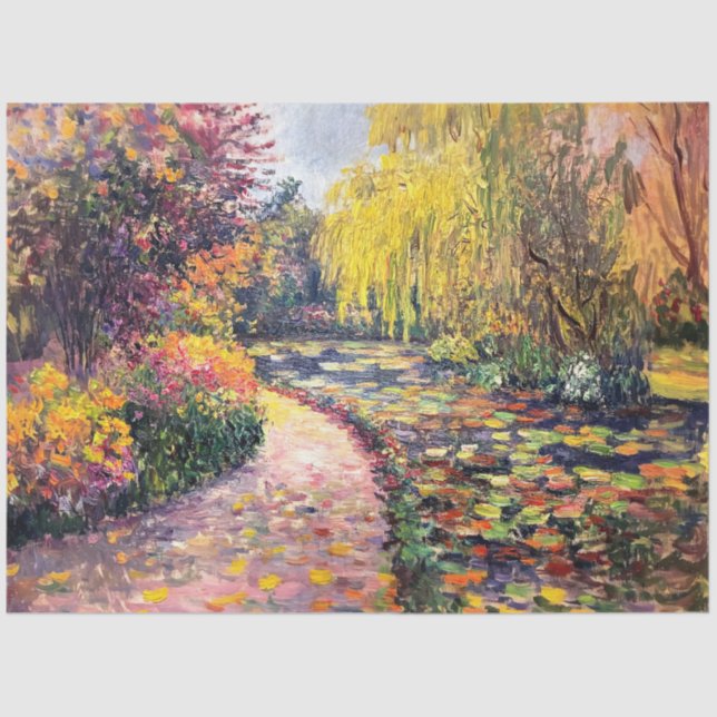 Papier Mousseline Impressionniste Autumn Garden Peinture Découpage (Recto)