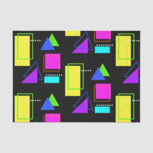 PAPIER MOUSSELINE IMPRIMANTE EN FORME GÉOMÉTRIQUE DE COULEUR NEON FL