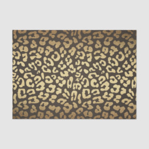 Papier Mousseline Imprimé peau d'animal guépard léopard doré Glam Ch