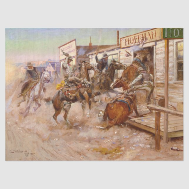 Papier Mousseline In Without Knoking par Charles Marion Russell (Recto)