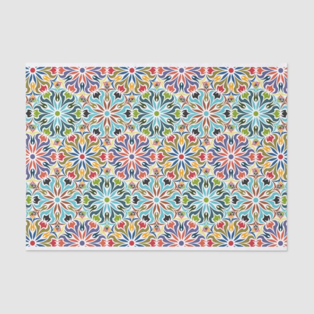 Papier Mousseline Inde Inspire la décomposition motif géométrique Ab (Recto)