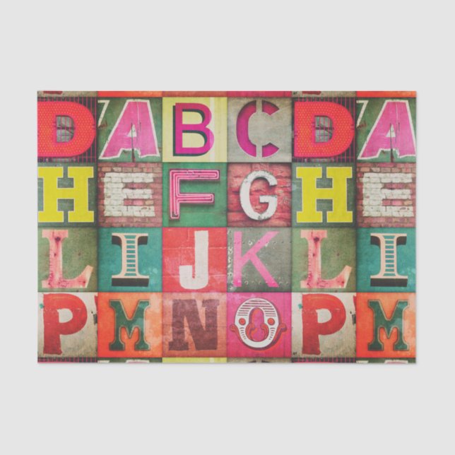 Papier Mousseline Industrial lettering decoupage tissue or paper (Recto)
