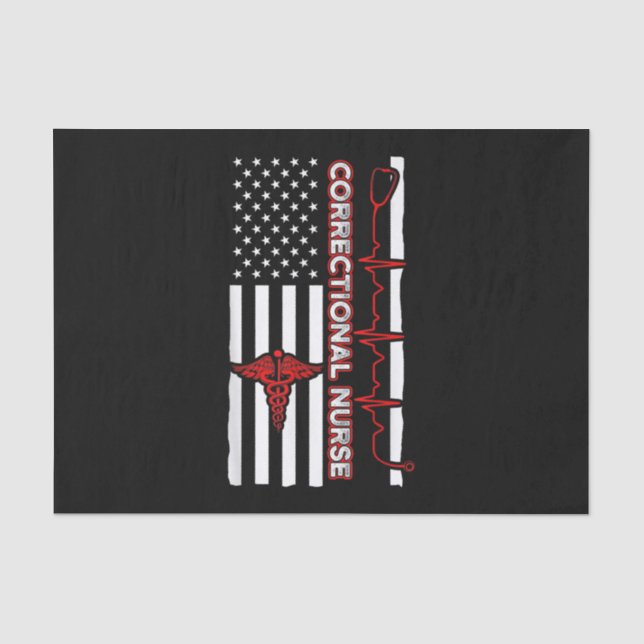 Papier Mousseline Infirmière correctionnelle USA Drapeau Infirmière  (Recto)