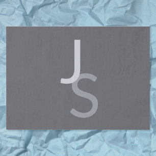 Papier Mousseline Initiales monogrammes à chevauchement moderne Gr