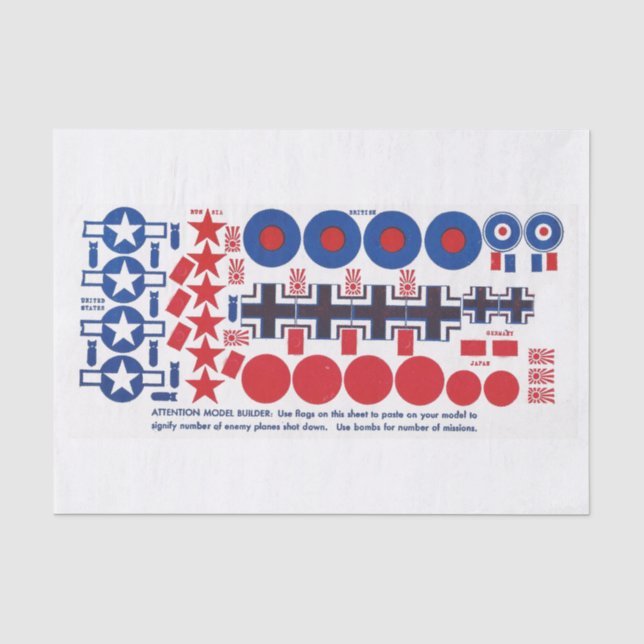 Papier Mousseline Insignes nationaux d'avion modèle de 2ÈME GUERRE (Recto)