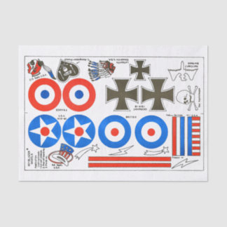 Papier Mousseline Insignes nationaux d'avion modèle, taille de WWI