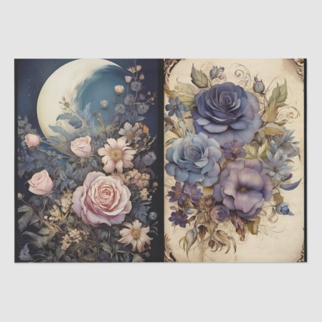 Papier Mousseline intrigant Imaginaire Florales gothiques Découpage (Recto)