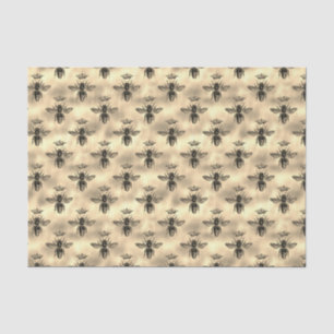 Papier Mousseline Iridescente Gold Queen Bee Motif de l'abeille
