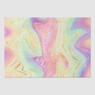 Papier Mousseline Iridescente Rainbow Gradient et Gold Foil Strata