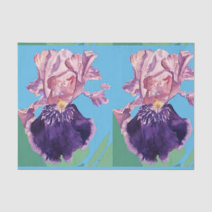 Papier Mousseline Iris Irises Purple Aquarelle Florale Fleur