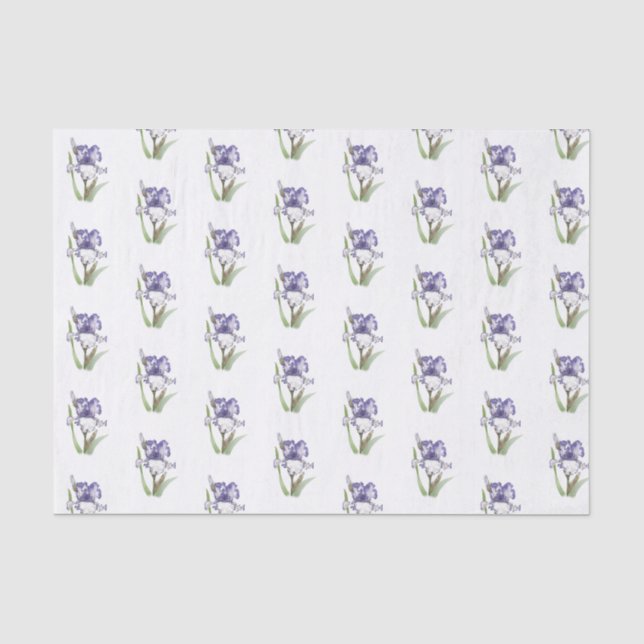 Papier Mousseline Iris pourpre rouillé (Recto)