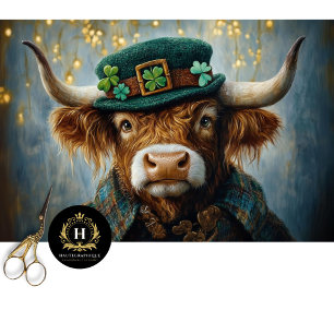 Papier Mousseline Irish Highland Cow Russe Boho Farmhouse Decoupage