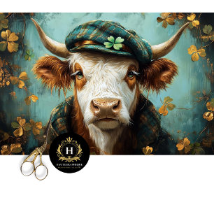 Papier Mousseline Irish Highland Cow Russe Boho Farmhouse Decoupage