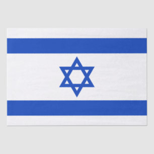 Papier Mousseline Israël drapeau bleu blanc motif moderne patriotiqu