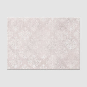 Papier Mousseline Ivoire et blanc damassé vintage