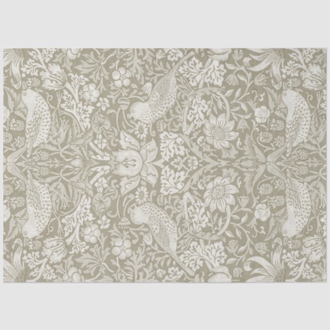 Papier Mousseline Ivory, Thief fraise, William Morris (Recto)
