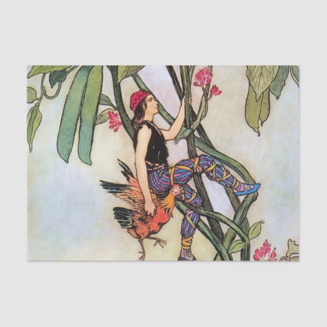 Papier Mousseline "Jack and the Beanstalk" de Warwick Goble (Recto)