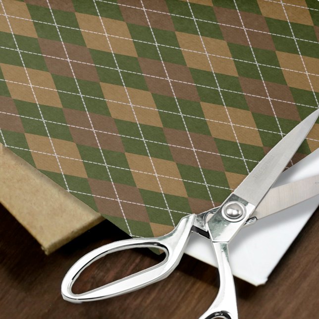 Papier Mousseline Jacquard Knit Khaki & Hunter Green Crafts Découpag (Créateur téléchargé)