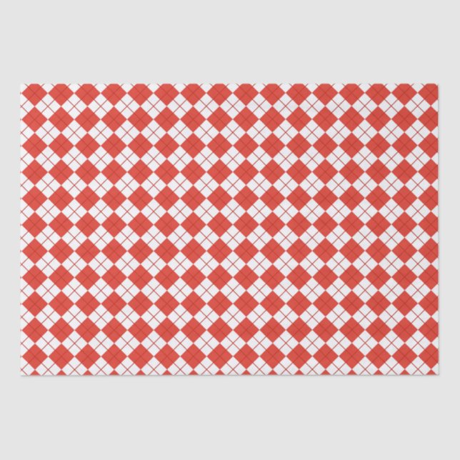 Papier Mousseline Jacquard Rouge Et Blanc (Recto)