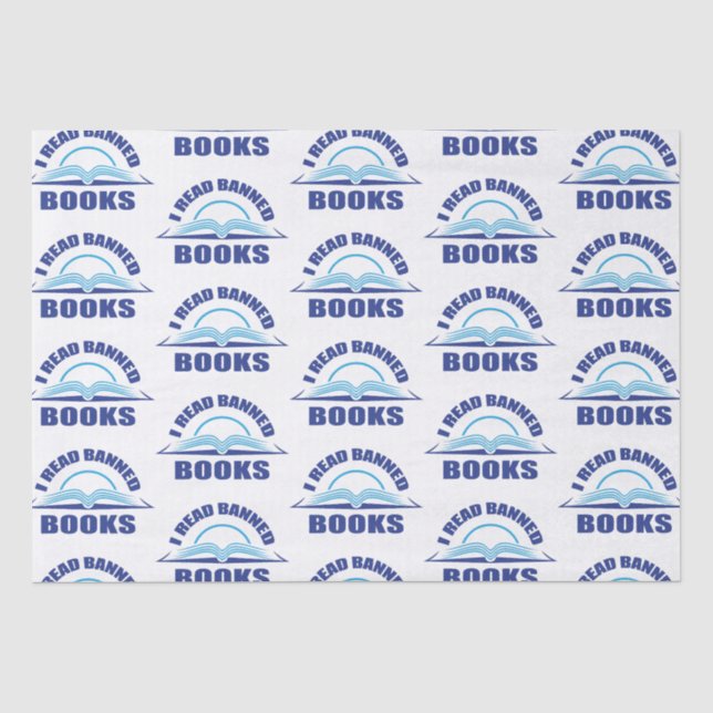 Papier Mousseline J'ai lu des livres interdits - le texte bleu (Recto)